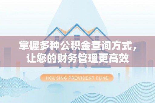 含山掌握多种公积金查询方式，让您的财务管理更高效